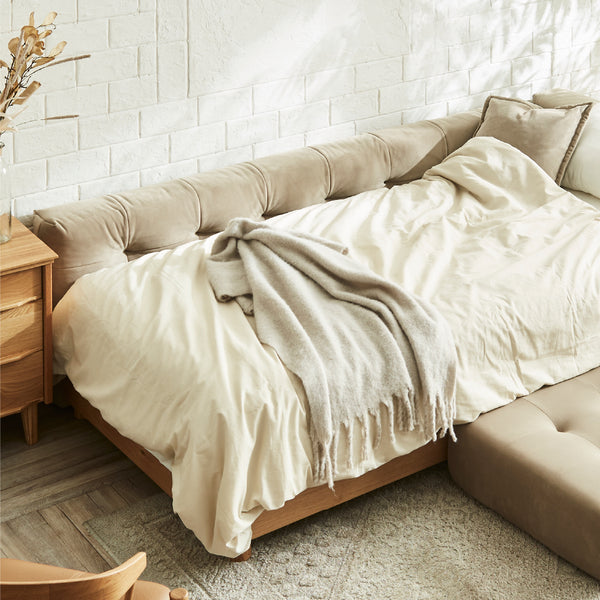 ベッドフレーム＋ヘッド＆サイドクッション<br><br> #シングル #ベッドフレーム単体