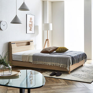 カプリスⅢ ベッドフレーム 床板付 照明 コンセント付 #ナチュラル #シングル #ベーシックタイプ