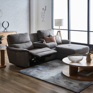 左カウチ／PLTヨーロピアングレー(定番) #LT01 キャメル（レザーテックス アニリン）