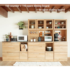 リンツⅡ カウンター #ナチュラル #ハンドル：ブラック #幅110cm