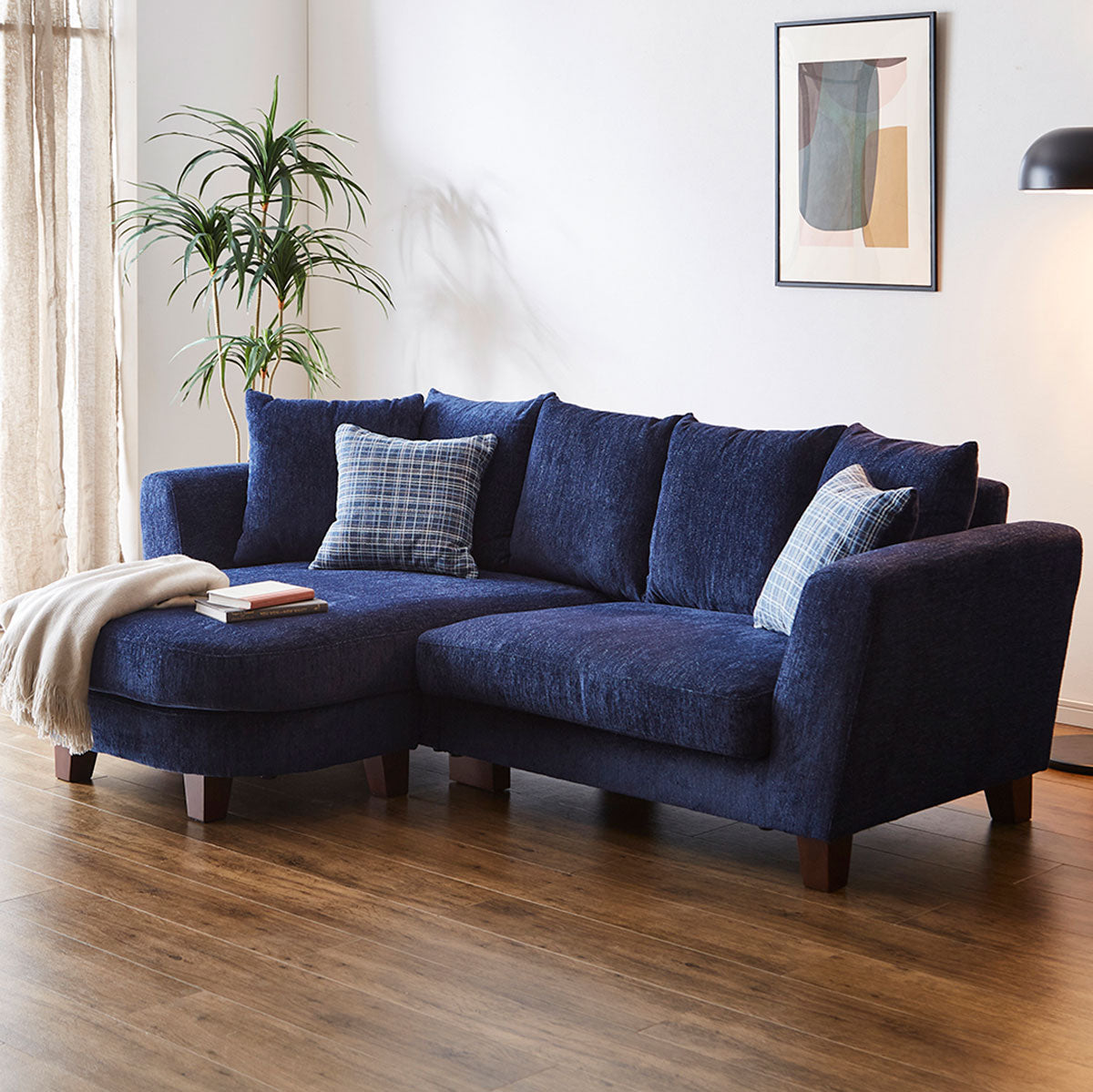 カウチソファ プラズム LGY/チェックBE ｜家具・インテリア通販の関