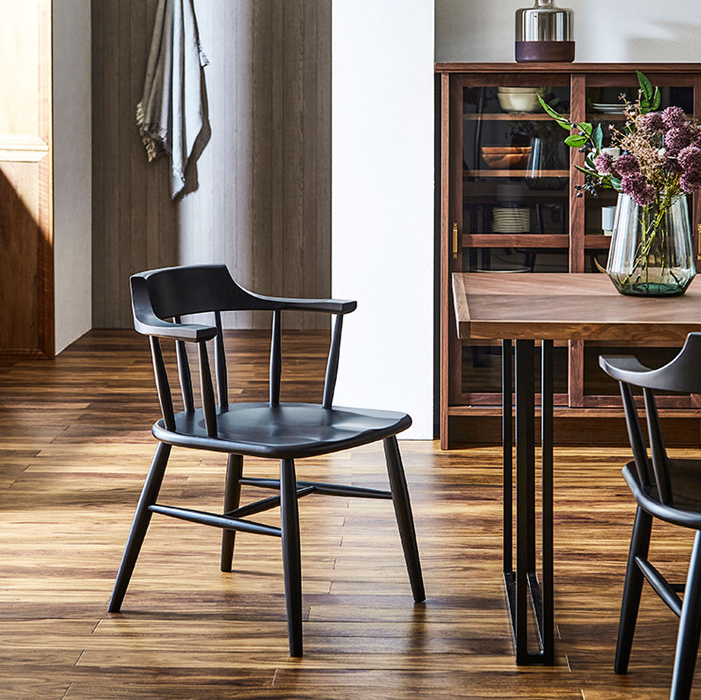 ホタカ ダイニングチェアハーフアーム 板座