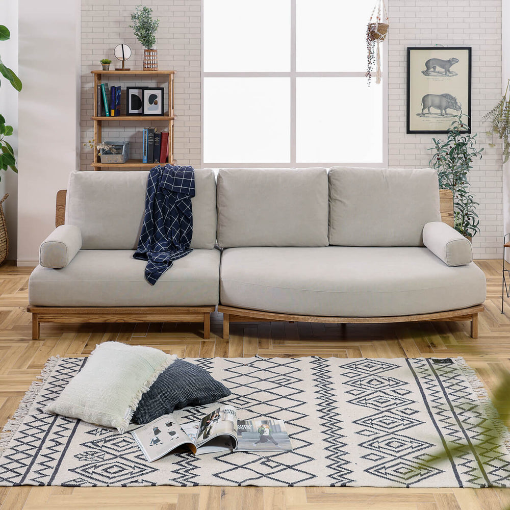 マナー④ カウチソファ 変形 幅242cm カバーリング