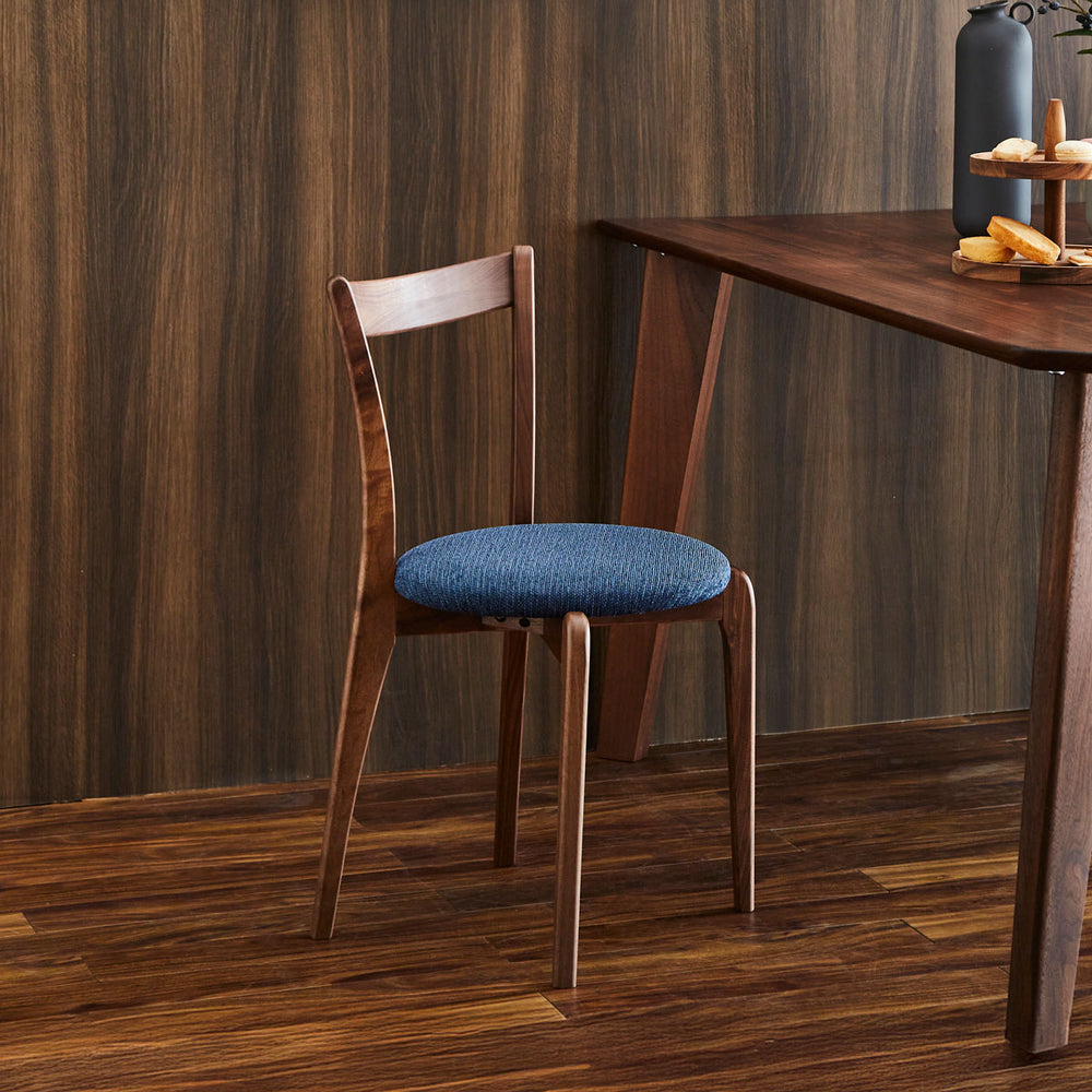 【OUTLET】リンネ ダイニングチェア ウォールナット/ブルー