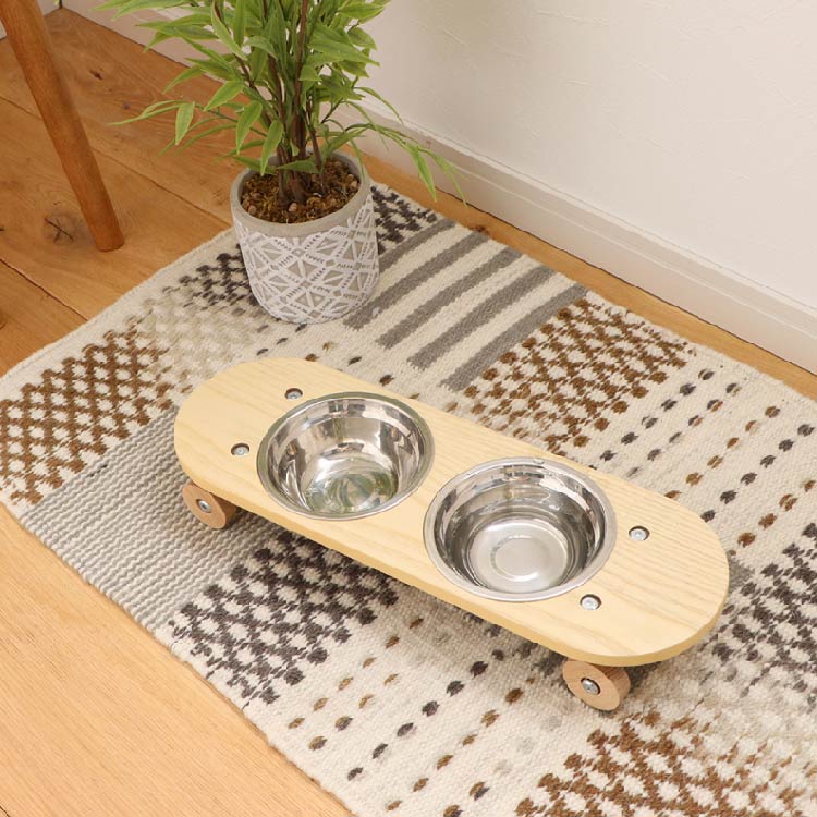 SK8プレート ペット用 スケボー風 エサ皿