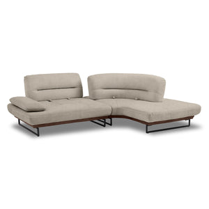 ラルス　スモールカウチ　幅240cm #プラチナグレー×ココアブラウン（プライムレザーテックス） #左カウチ