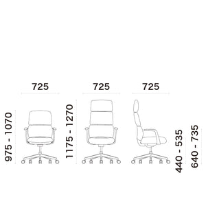 ダビ オフィスチェア ハイバックタイプ #ポリッシュフレーム / ブラック