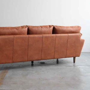 リーケ 3人掛けソファ スーパーレザーテックス #アーモンドブラウン