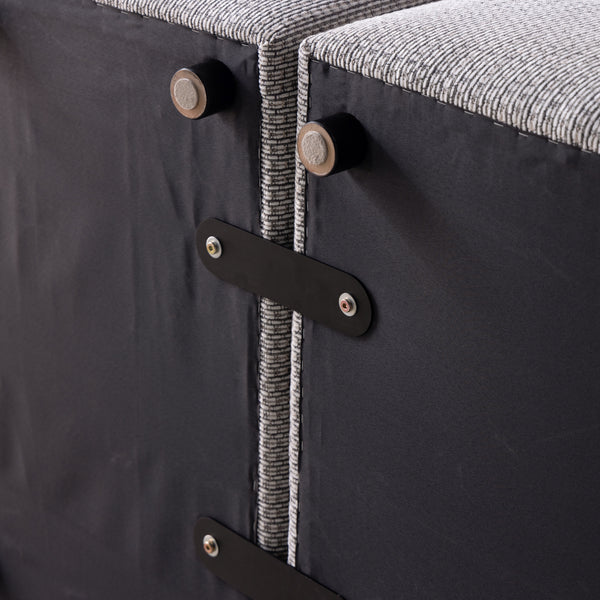 ソファ底面にはずれ防止の連結プレートが付いています。 #サンドベージュ #ブークレ生地