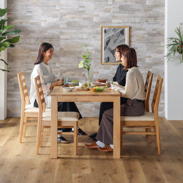 オーズ ダイニング5点ｾｯﾄ(DT幅135㎝/チェア×4脚 座面pvcアイボリー) #Default Title