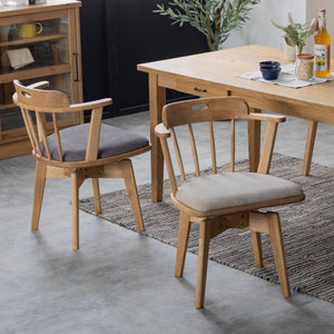 ローカーⅢ 回転ダイニングチェア #板座