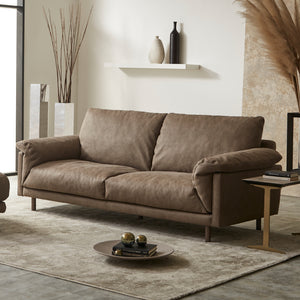 クワトロベリーニ　3人掛けソファ幅200cm #PLT111 プラチナグレー（プライムレザーテックス）