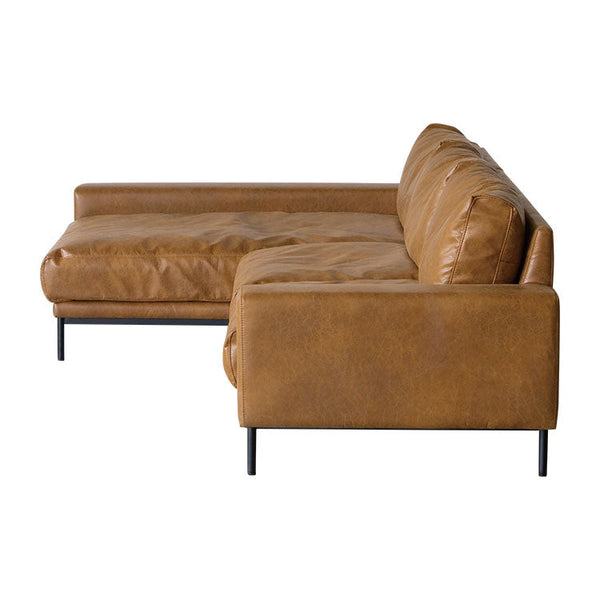 プルートソファ 右カウチ #オーカーブラウン（スーパーレザーテックス）