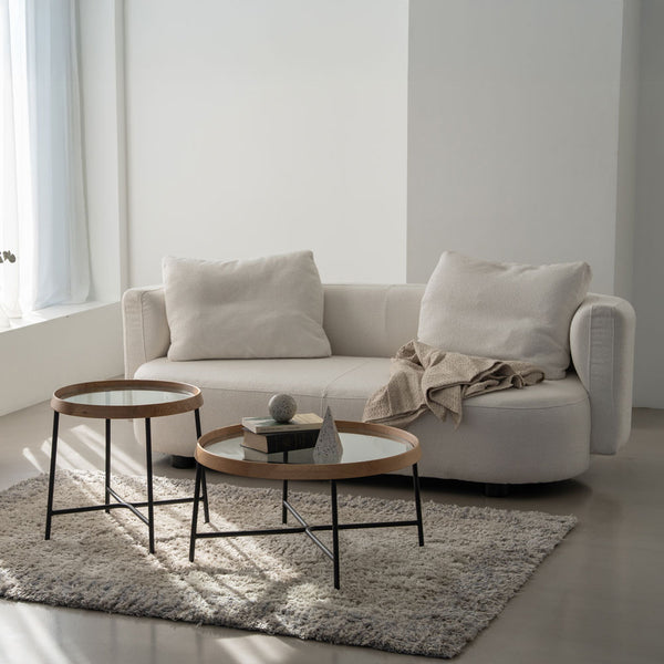 アールド オットマン ソファ 幅97cm #ルーケホワイト