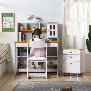 アリエル⑤ 学習チェア キャスターロック ランドセル収納 高さ調節可能 #背♡ / 座ピンク