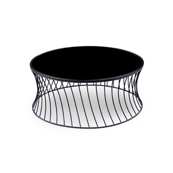 ブラック　強化ガラス（ヒートソーク加工） / ブラック脚（スチール） #ブラック