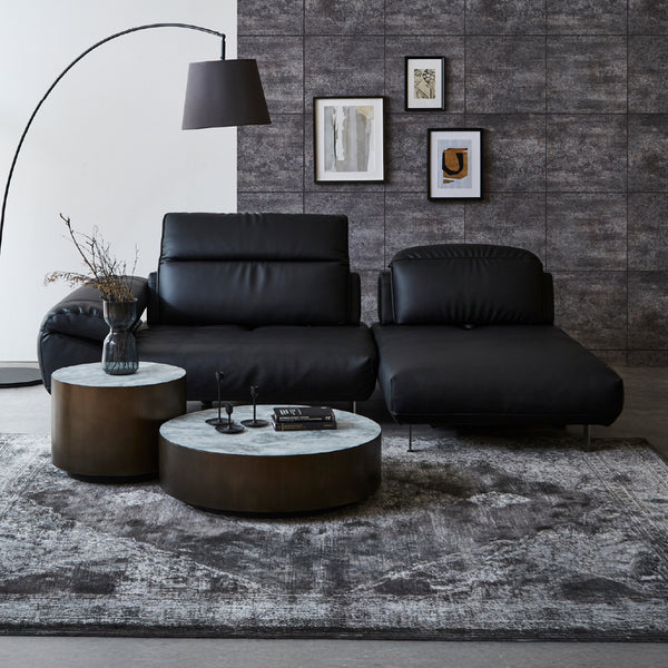 ロニーダス　スモール左カウチ #LT01 キャメル（レザーテックス アニリン）