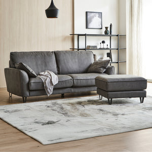 別売りのソファを組み合わせることで、足をのばしてくつろげるスタイルとしてもお使いいただけます。 #LT01 キャメル（レザーテックス アニリン） #木脚