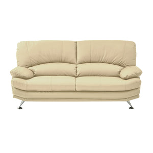 スイート⑧ 3人掛けソファ 幅185cm #アイボリー/本革 #スチール脚A