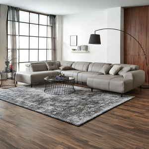 インぺリアLX　右コーナ左シェーズ　幅377cm #SILT21 スノーホワイト（シルキーレザーテックス） #シルキーレザーテックス