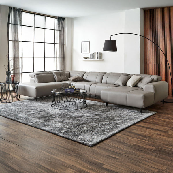 インぺリアLX　右コーナ左シェーズ　幅377cm #SILT21 スノーホワイト（シルキーレザーテックス） #シルキーレザーテックス