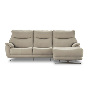 ライベラA ステン脚 カウチソファ #FLT13 シアーベージュ（ファインレザーテックス） #左カウチ