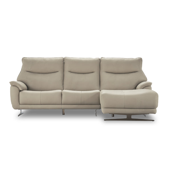 ライベラA ステン脚 カウチソファ #FLT13 シアーベージュ（ファインレザーテックス） #左カウチ