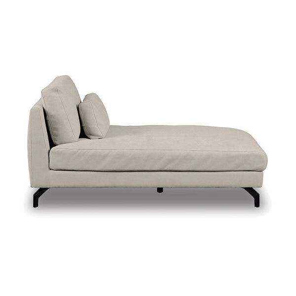 グラシエーロ　シェーズソファ幅100cm #PLT111 プラチナグレー #プライム レザーテックス