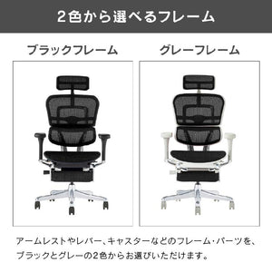 エルゴヒューマン プロⅡ ハイタイプ オットマン付 #ブラック×ブラック #ウレタンキャスター