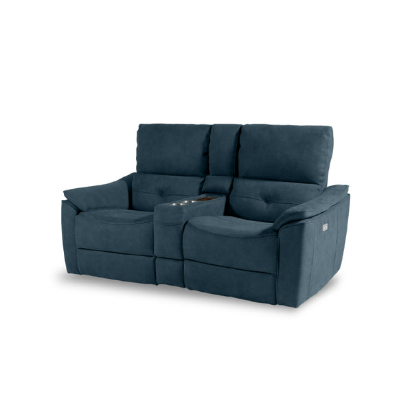 【別注】バッジオ　2人掛けコンソールソファ幅167cm #PLT102 インディーブルー（プライムレザーテックス）