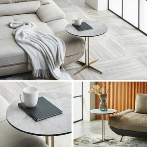 小回りの利くサイズ感で、ソファ横やベッドサイドなど場所を選ばず自由にお使いいただけます。 #シャンパンゴールド