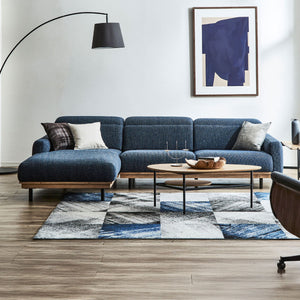 【別注】バレンナ　右カウチソファ　幅284cm #A48 ステングレー（ファブリックAランク） #木部ナチュラル