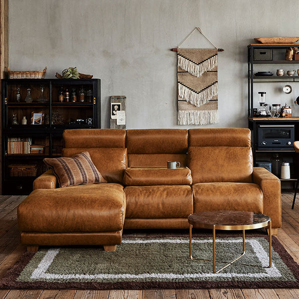 肘横のスイッチで座姿勢の切り替えができる電動リクライナーソファ。 #Default Title