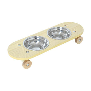 ＳＫ８プレート ペット用 スケボー風 エサ皿 #ナチュラル #小