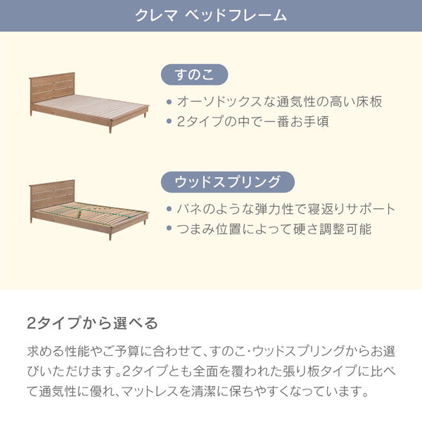 クレマ② ベッドマット セット ヘッドあり ノラリマットレス #シングル #スノコ #18�B