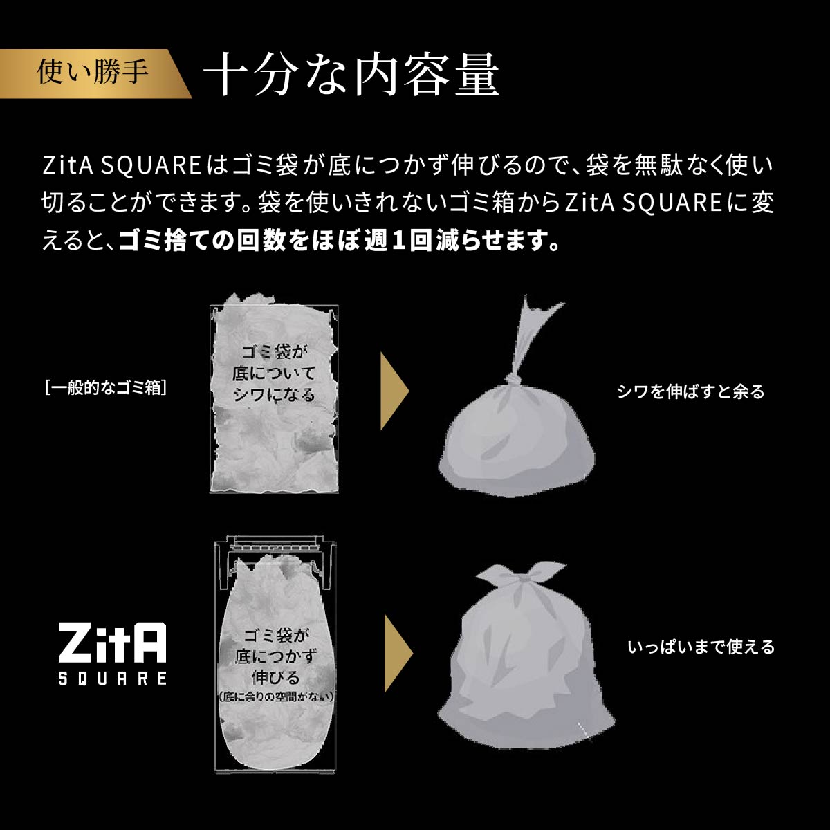 ゴミ箱 ZitA SQUARE｜家具・インテリア通販の関家具【公式】