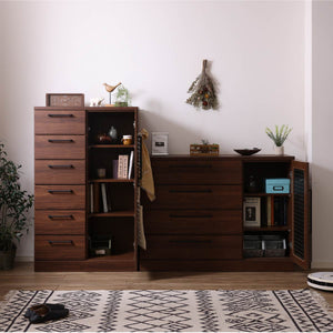 ファースト キャビネット #ウォールナット/ブラック #幅80cm