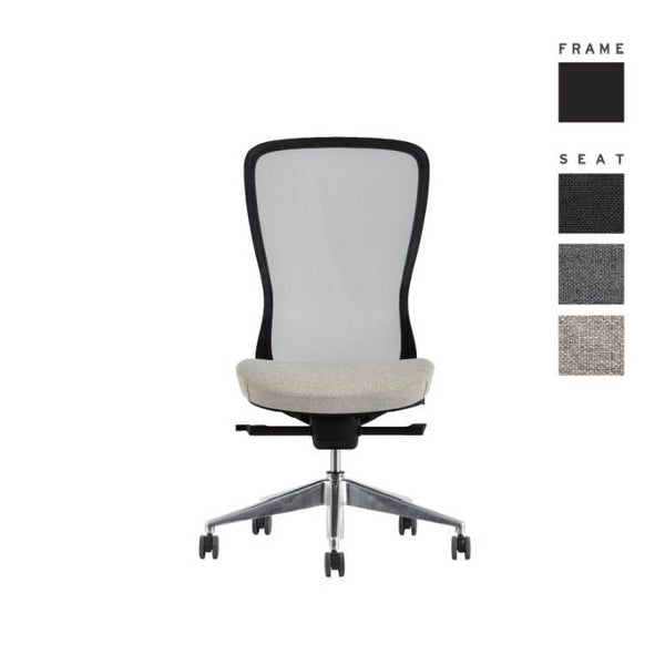 A03-E オフィスチェア 肘無 ヘッド無 #フレーム：ブラック / 座：オフブラック #肘なし