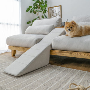 フラッフィル 3人掛けソファ 幅184cm スロープ付 ペット対応 カバーリング #ストーンホワイト