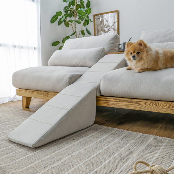 フラッフィル 3人掛けソファ 幅184cm スロープ付 ペット対応 カバーリング #ストーンホワイト