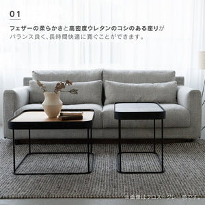 リフ 2.5人掛けソファ 幅184cm ファブリック #フロストグレー