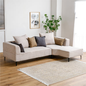 コモル カウチソファ 組み換え クッション付 お掃除ロボット対応 ファブリック #ダークグレー #左カウチ