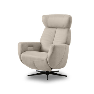 メンテ　電動パーソナルチェア　幅76cm #PLT111 プラチナグレー（プライムレザーテックス）