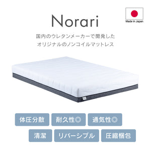 ノラリ マットレス 国産 ノンコイル 防ダニ 抗菌 防臭 圧縮梱包 #シングルサイズ #18cm