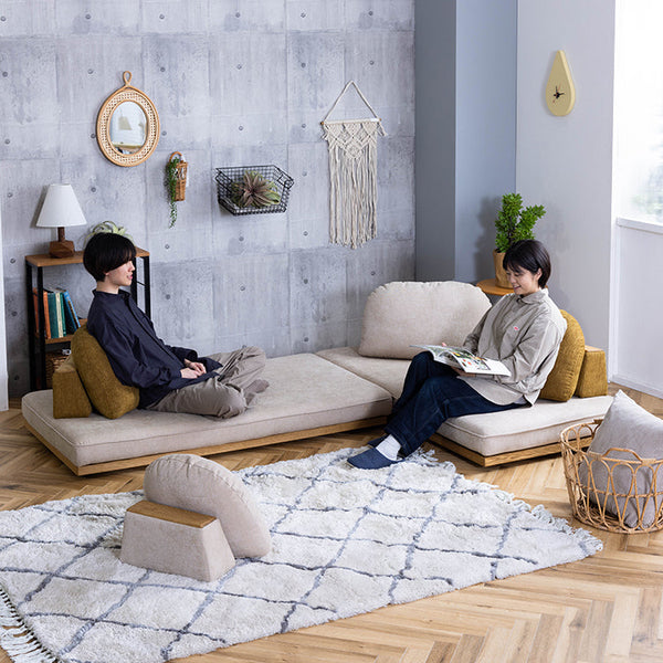 モーク 2人掛けソファ 幅160cm 組み合わせ ベース #サンドベージュ