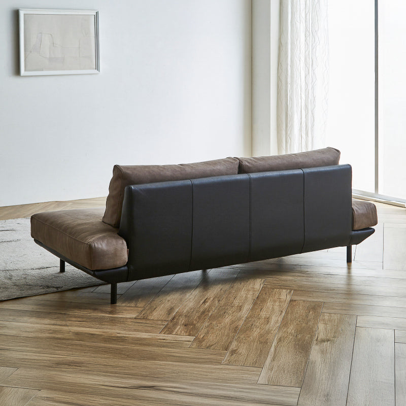 【値下げ】関家具 レザーテックス ブラウン 3人掛けソファ 幅202cm リーケ 3人掛けソファ スーパーレザーテックス