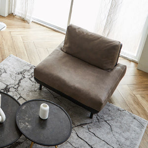 コスターナ　1人掛けソファ　幅90cm #PLT111 プラチナグレー×ET82 ロイヤルブラック（プライムレザーテックス）