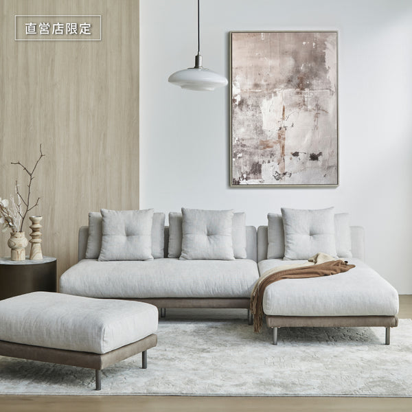 柔らかな背クッションとシャープなフレームが織りなす上品なデザイン。 #A49シャイングレー/PLT112ヨーロピアングレー