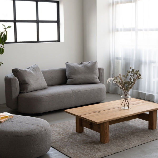 アールド オットマン ソファ 幅97cm #ルーケホワイト