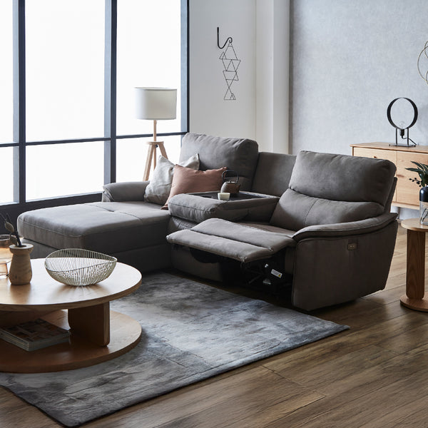 右カウチ／PLTヨーロピアングレー(定番) #LT01 キャメル（レザーテックス アニリン）